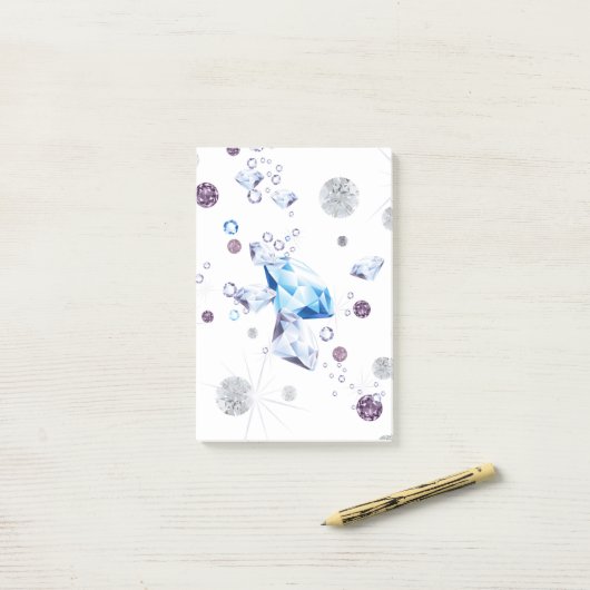 Diamond Galaxy 1 Post-it® Notes (Op bureau)
