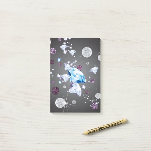 Diamond Galaxy 5 Post-it® Notes (Op bureau)