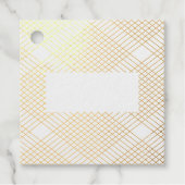 Diamond Gatsby Geometric Photo Real Gold Foil Bedankjes Labels (Voorkant)