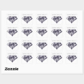 Diamond Gem Edelsteen Design Optionele aangepaste  Vierkante Sticker (Vel)