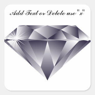 Diamond Gem Edelsteen Design Optionele aangepaste  Vierkante Sticker