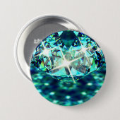 Diamond gem stone sparren ronde button 7,6 cm (Voorkant /achterkant)