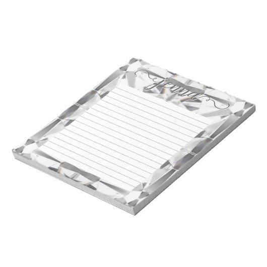 Diamond Gemstone Lined gepersonaliseerd Notitieblok (Linkerzijde)