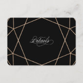 Diamond Gemstone Modern Geometric Wedding Details Informatiekaartje (Voorkant)