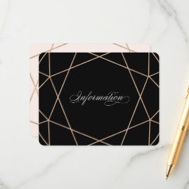 Diamond Gemstone Modern Geometric Wedding Info Informatiekaartje