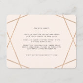 Diamond Gemstone Modern Geometric Wedding Info Informatiekaartje (Achterkant)