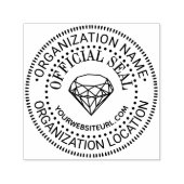 Diamond Generic Custom Officiële Seal Naam Loc URL Zelfinktende Stempel (Design)