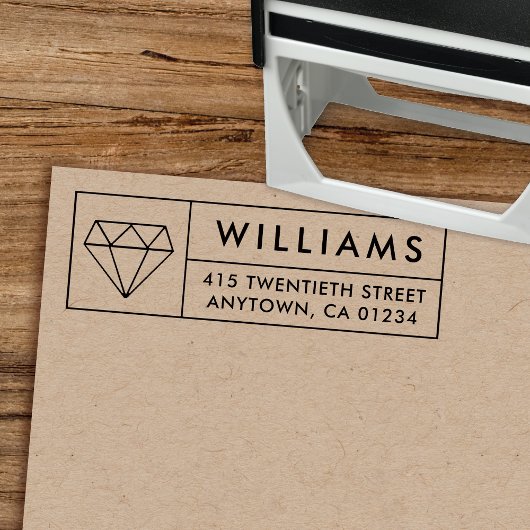 Diamond Geo | Teruggaveadres voor zelfinkt Zelfinktende Stempel