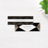 Diamond Geometric Black Gold Gatsby Gift Registry Mini Visitekaartjes (Bureau)