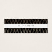 Diamond Geometric Black Gold Gatsby Gift Registry Mini Visitekaartjes (Voorkant)