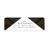 Diamond Geometric Black Gold Gatsby Wedding Etiket (Voorkant)