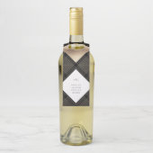 Diamond Geometric Black Gold Gatsby Wedding Flessenhanger (Op fles)