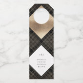 Diamond Geometric Black Gold Gatsby Wedding Flessenhanger (Voorkant)