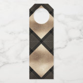 Diamond Geometric Black Gold Gatsby Wedding Flessenhanger (Achterkant)
