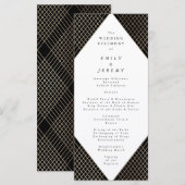 Diamond Geometric Black Gold Gatsby Wedding Programmakaart (Voorkant / Achterkant)