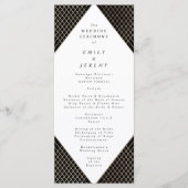 Diamond Geometric Black Gold Gatsby Wedding Programmakaart (Voorkant)
