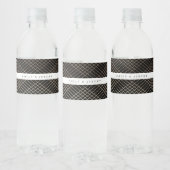 Diamond Geometric Black Gold Gatsby Wedding Waterfles Etiket (Flessen)