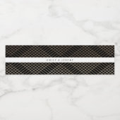 Diamond Geometric Black Gold Gatsby Wedding Waterfles Etiket (Enkel label)