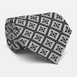 Diamond Geometric Black & White Wedding Stropdas
