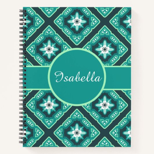 Diamond Geometric Floral Notitieboek (Voorkant)
