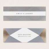 Diamond Geometric Grey Gatsby Gift Registry Mini Visitekaartjes (Voorkant /achterkant)