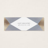 Diamond Geometric Grey Gatsby Gift Registry Mini Visitekaartjes (Achterkant)