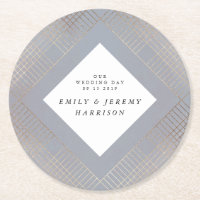 Diamond Geometric Grey Gold Gatsby Wedding