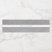 Diamond Geometric Grey Gold Gatsby Wedding Waterfles Etiket (Enkel label)