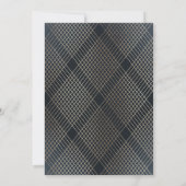 Diamond Geometric Navy Deco Gold Gatsby Wedding Kaart (Achterkant)