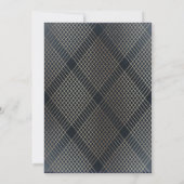 Diamond Geometric Navy Deco Gold Gatsby Wedding Kaart (Achterkant)