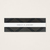 Diamond Geometric Navy Gold Gatsby Gift Registry Mini Visitekaartjes (Voorkant)