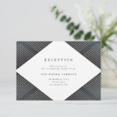 Diamond Geometric Navy Gold Gatsby Informatiekaartje (Staand voorkant)