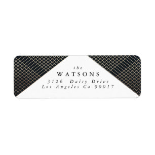 Diamond Geometric Navy Gold Gatsby Wedding Etiket