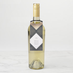 Diamond Geometric Navy Gold Gatsby Wedding Flessenhanger