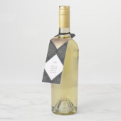 Diamond Geometric Navy Gold Gatsby Wedding Flessenhanger (Schuin)