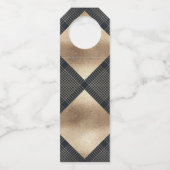 Diamond Geometric Navy Gold Gatsby Wedding Flessenhanger (Achterkant)
