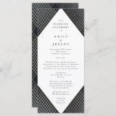 Diamond Geometric Navy Gold Gatsby Wedding Programmakaart (Voorkant / Achterkant)