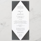 Diamond Geometric Navy Gold Gatsby Wedding Programmakaart (Voorkant)