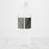 Diamond Geometric Navy Gold Gatsby Wedding Waterfles Etiket (Achterkant)