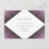 Diamond Geometric Paars Gold Gatsby Reception Informatiekaartje (Voorkant)