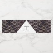 Diamond Geometric Paars Gold Gatsby Wedding Waterfles Etiket (Enkel label)
