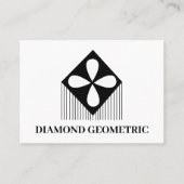 Diamond Geometric Pattern Black and White Visitekaartje (Voorkant)