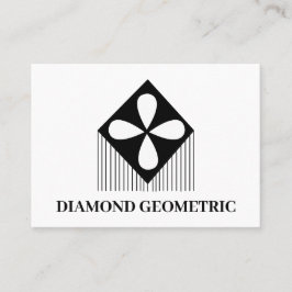 Diamond Geometric Pattern Black and White Visitekaartje