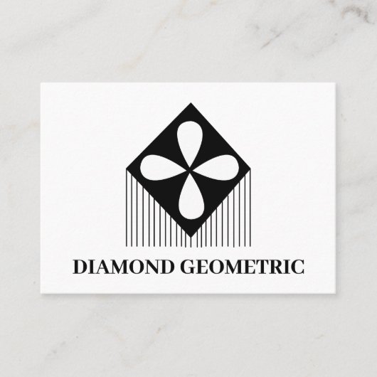 Diamond Geometric Pattern Black and White Visitekaartje (Voorkant)
