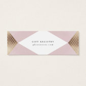 Diamond Geometric Pink Gold Gatsby Gift Registry Mini Visitekaartjes (Achterkant)