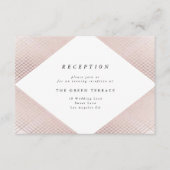 Diamond Geometric Pink Gold Gatsby Reception Informatiekaartje (Voorkant)