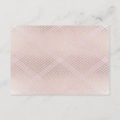 Diamond Geometric Pink Gold Gatsby Reception Informatiekaartje (Achterkant)