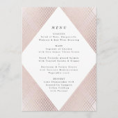 Diamond Geometric Pink Gold Gatsby Wedding Menu (Voorkant)