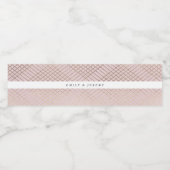 Diamond Geometric Pink Gold Gatsby Wedding Waterfles Etiket (Enkel label)