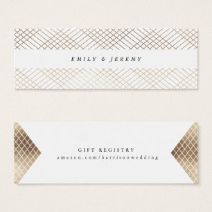 Diamond Geometric White Gold Gatsby Gift Registry Mini Visitekaartjes